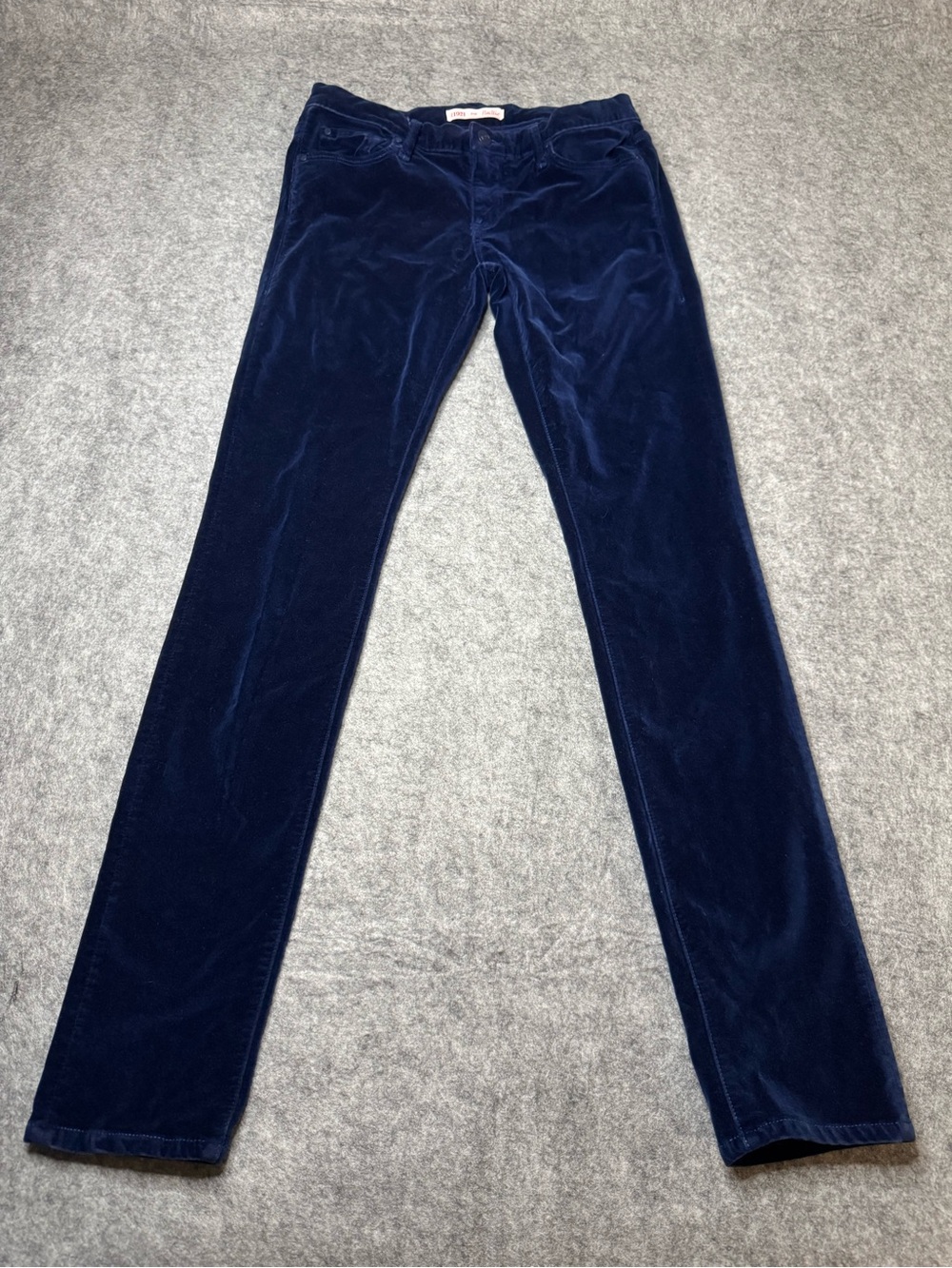 1921 for Nikki West Navy Blue Velvet Jeans Pants Low Mid Rise Luxury Y2K Vintage